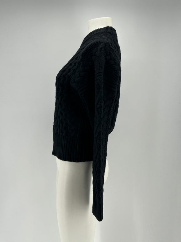 Pull en laine noire "EUSTACE"