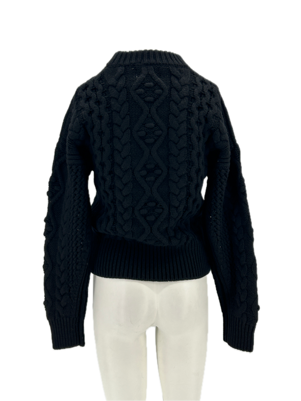 Pull en laine noire "EUSTACE"