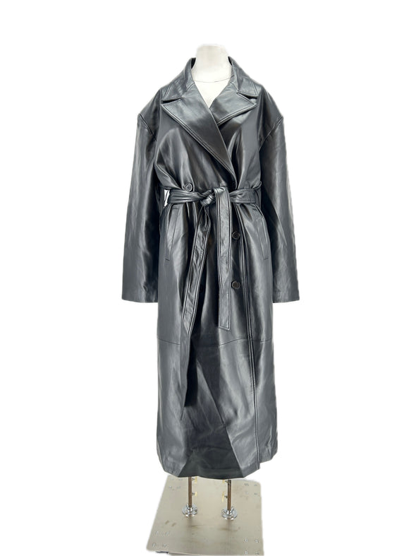 Trench-coat en simili cuir