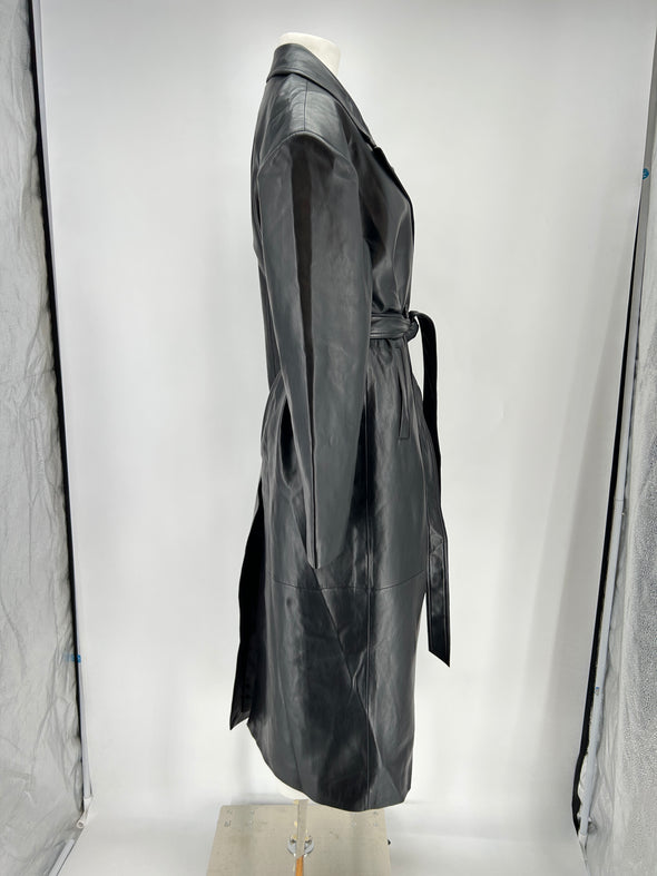 Trench-coat en simili cuir