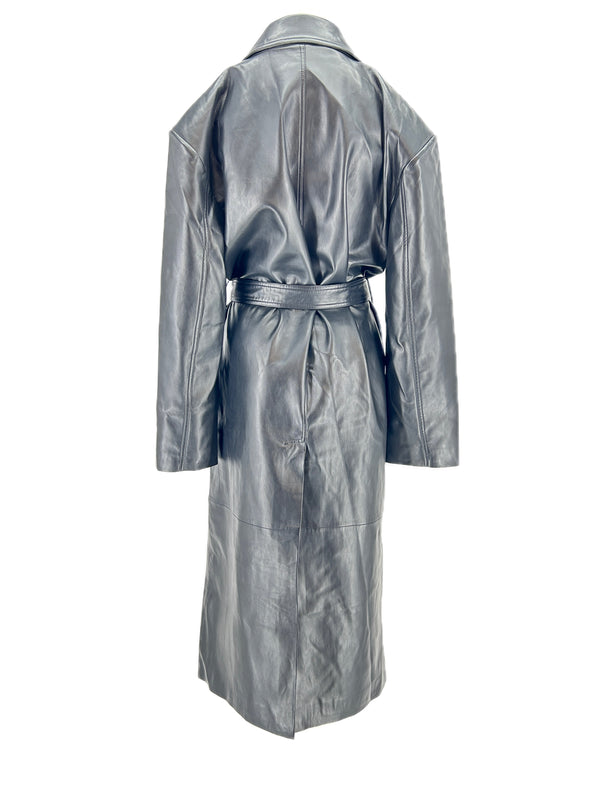 Trench-coat en simili cuir