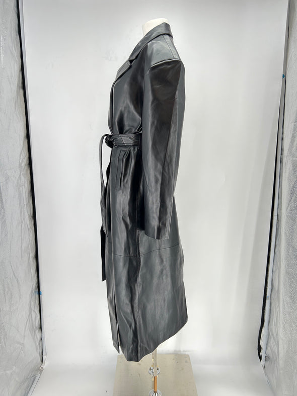 Trench-coat en simili cuir