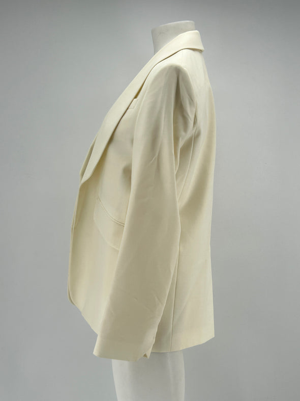 Blazer écru en laine mélangée