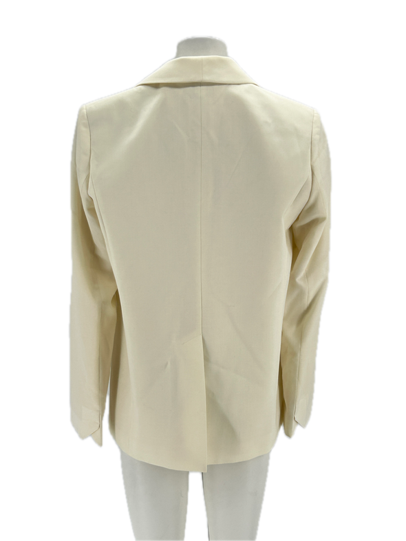 Blazer écru en laine mélangée