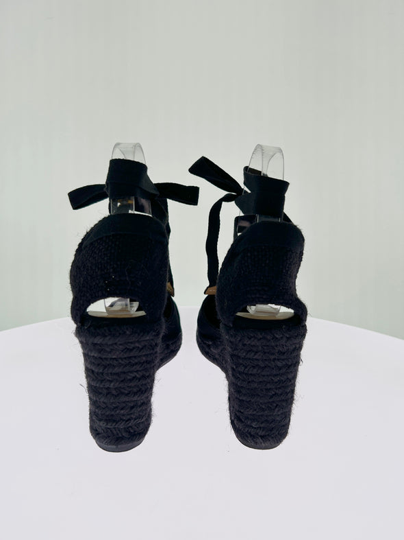 Espadrilles compensées noires "Carina"