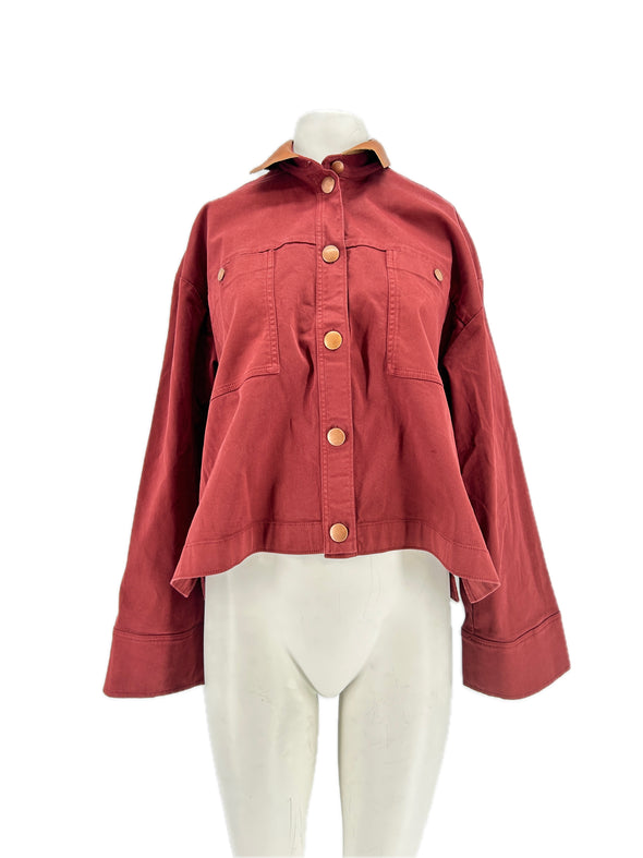 Veste en denim rouge