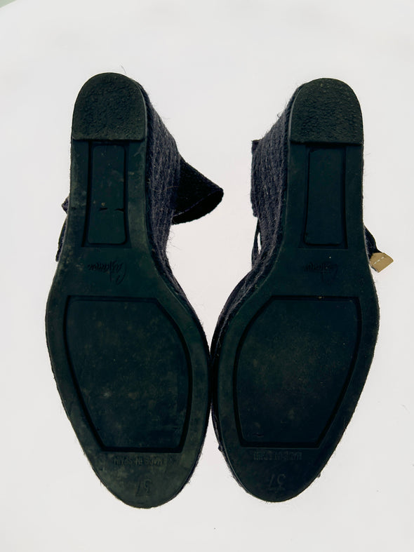 Espadrilles compensées noires "Carina"