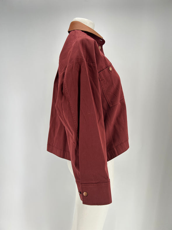 Veste en denim rouge
