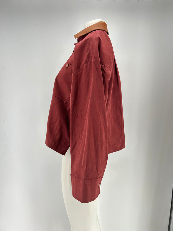 Veste en denim rouge