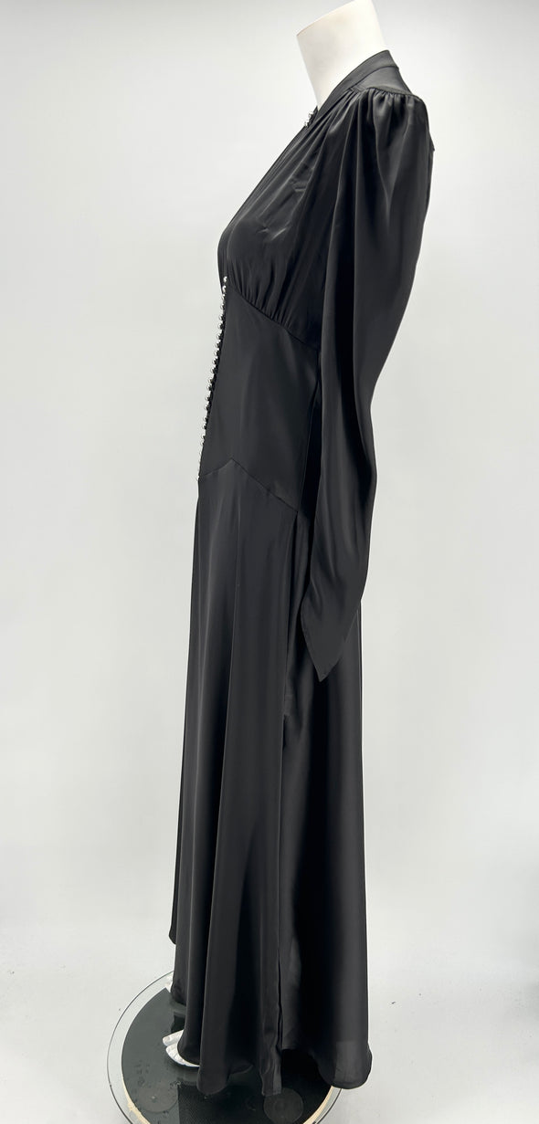 Robe longue satinée noire