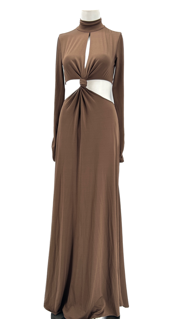 Longue robe brune