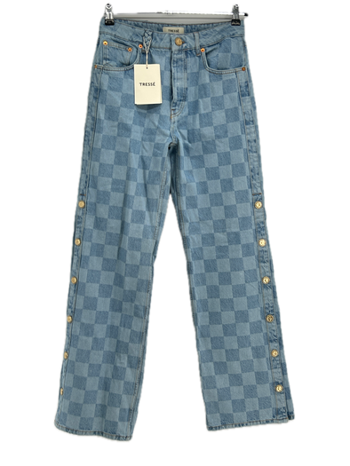 Jean bleu damier