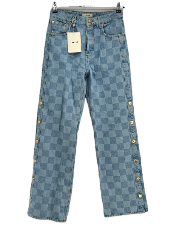 Jean bleu damier