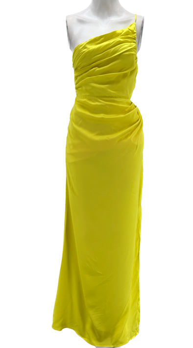 Robe en satin jaune