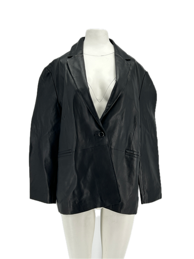 Blazer en cuir noir
