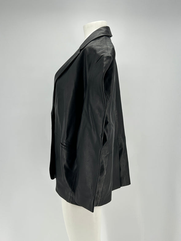 Blazer en cuir noir