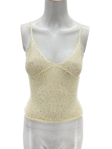 Débardeur blanc en tricot