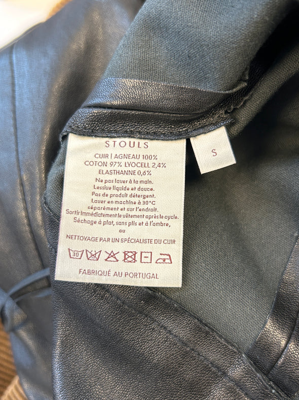 Pantalon slim en cuir