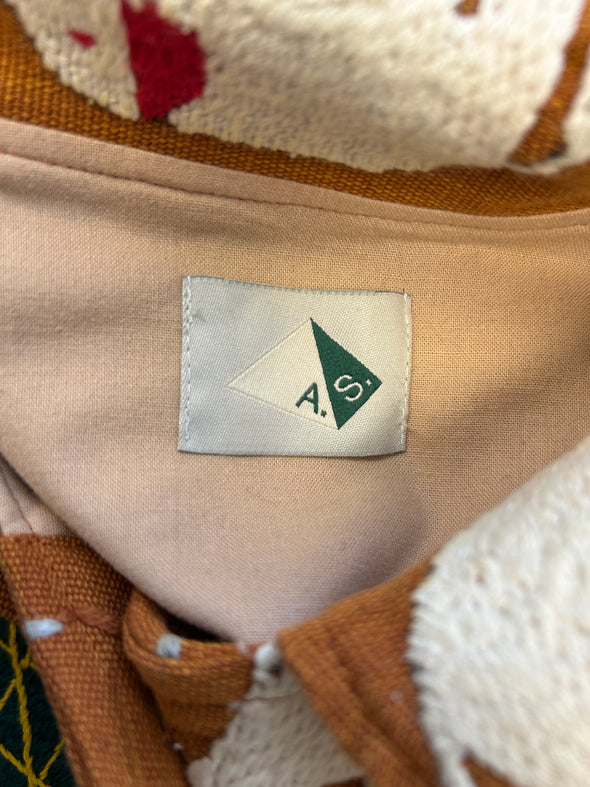 Veste marron brodée