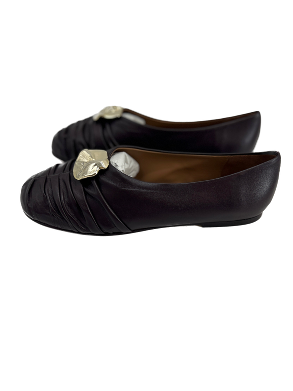 Ballerines en cuir violine "Barbro"