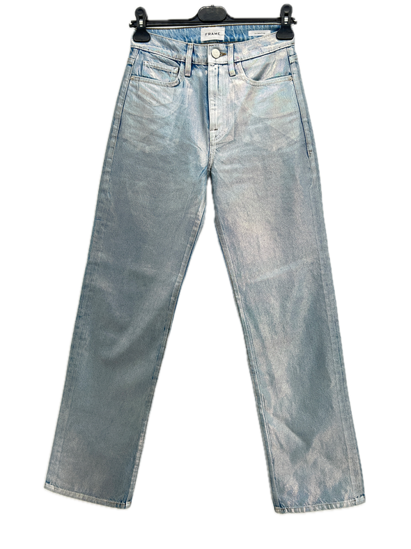 Jean argenté "Le Jane Crop"