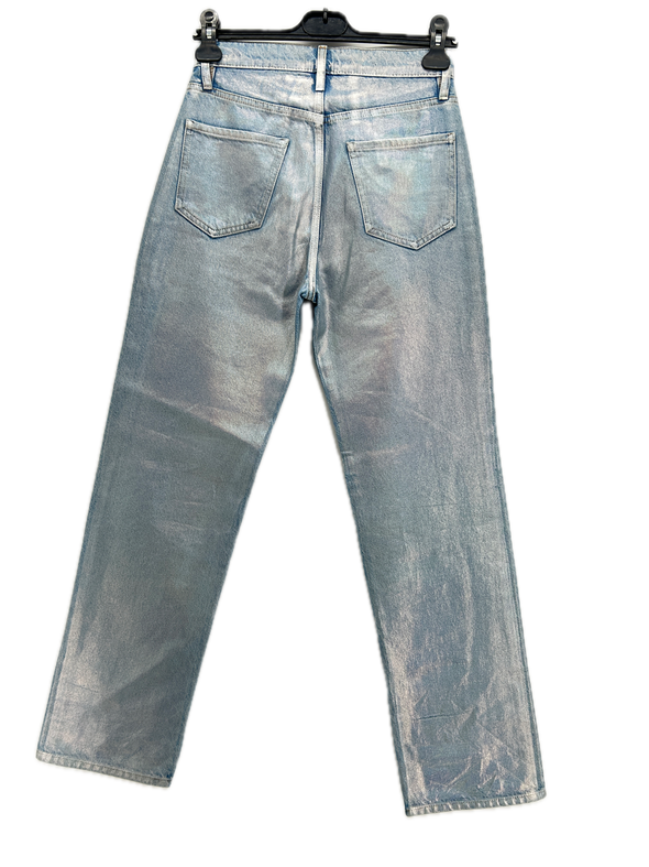 Jean argenté "Le Jane Crop"