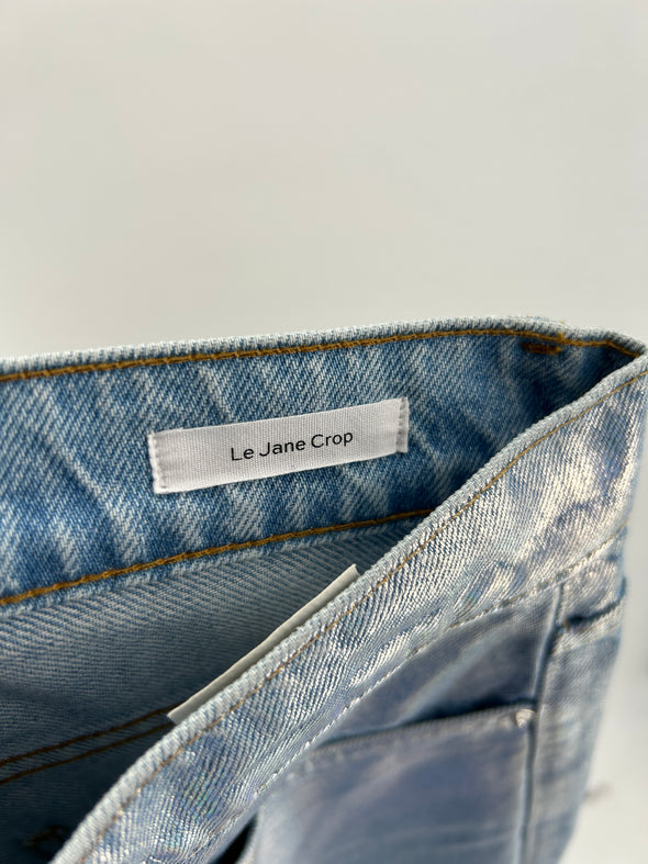 Jean argenté "Le Jane Crop"
