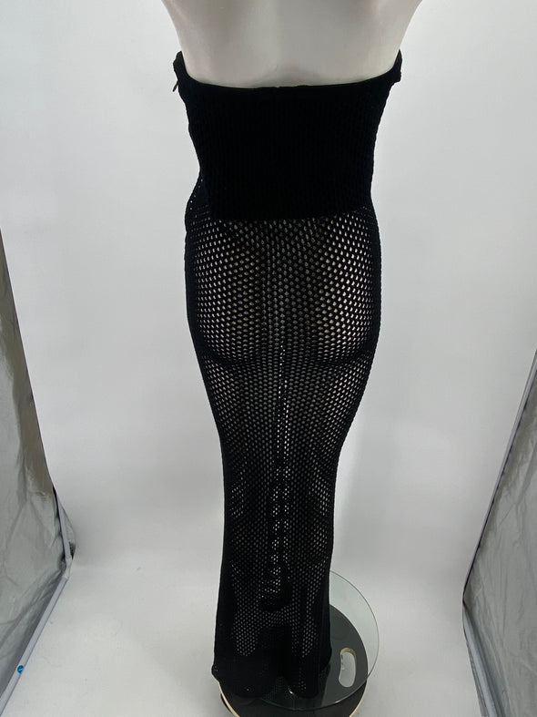 Robe noire longue en crochet