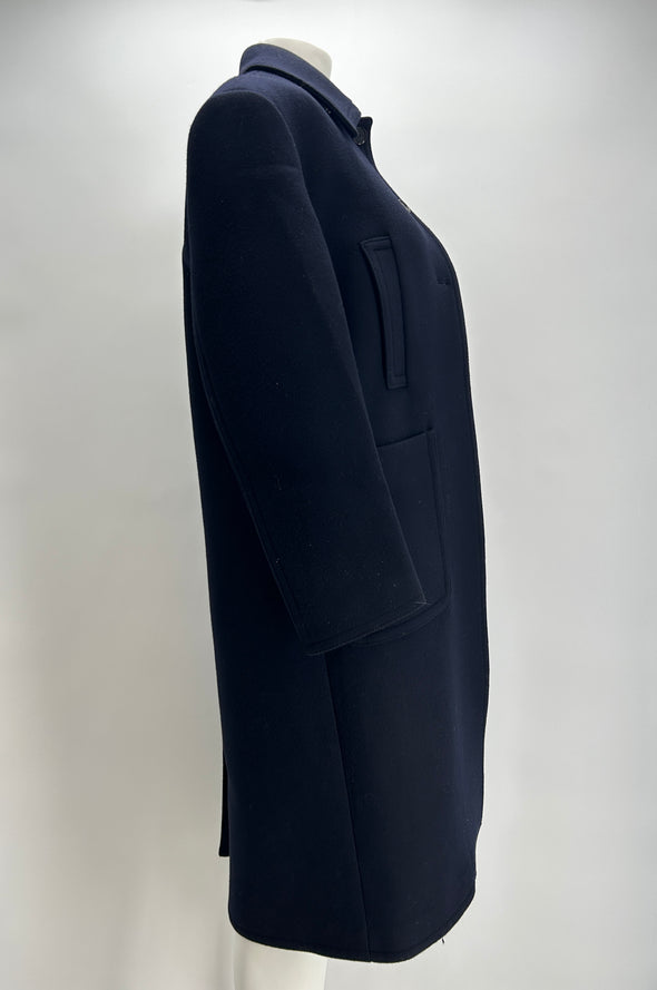 Manteau mi-long bleu nuit