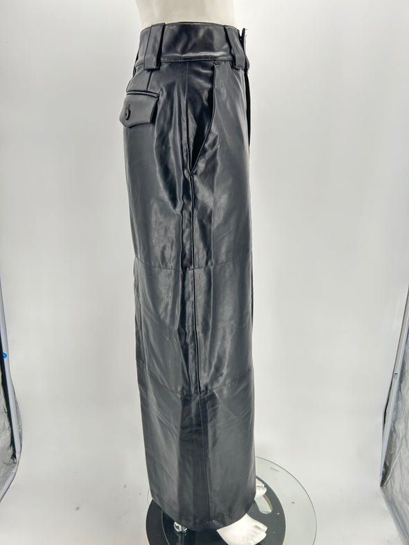 Jupe noire en simili cuir