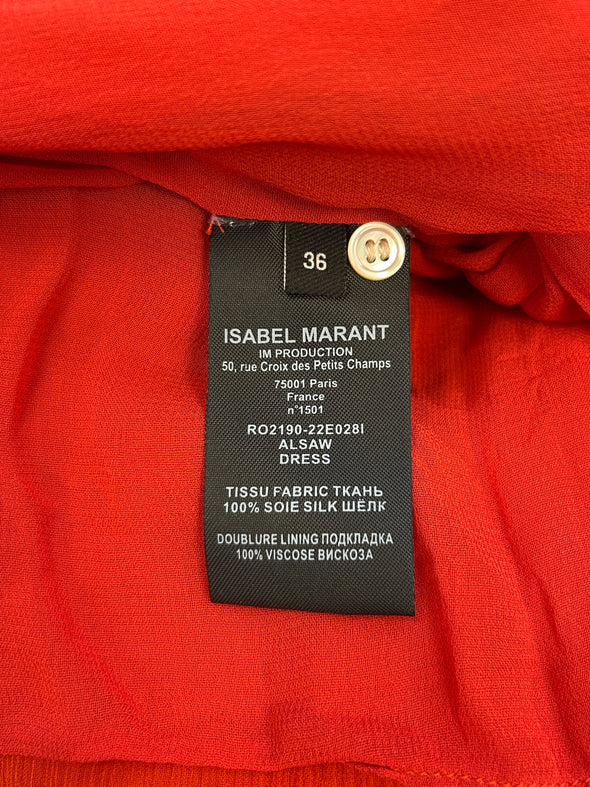 Robe "Alsaw" en soie rouge