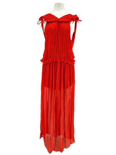 Robe "Alsaw" en soie rouge