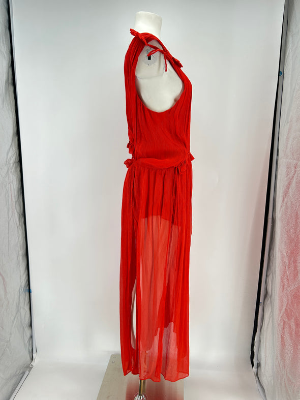Robe "Alsaw" en soie rouge