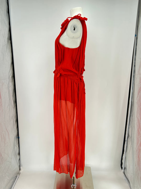 Robe "Alsaw" en soie rouge