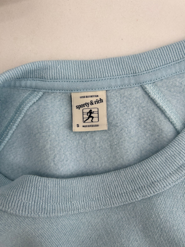 Pull bleu à manches courtes