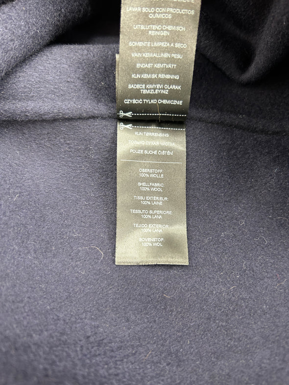 Manteau bleu en laine avec ceinture