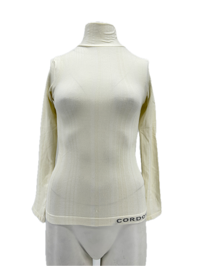 Pull écru en laine mélangée