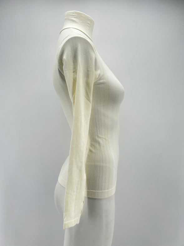 Pull écru en laine mélangée