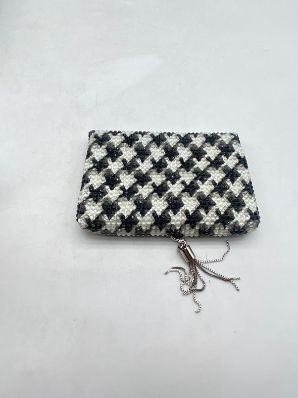 Pochette à strass pied de poule