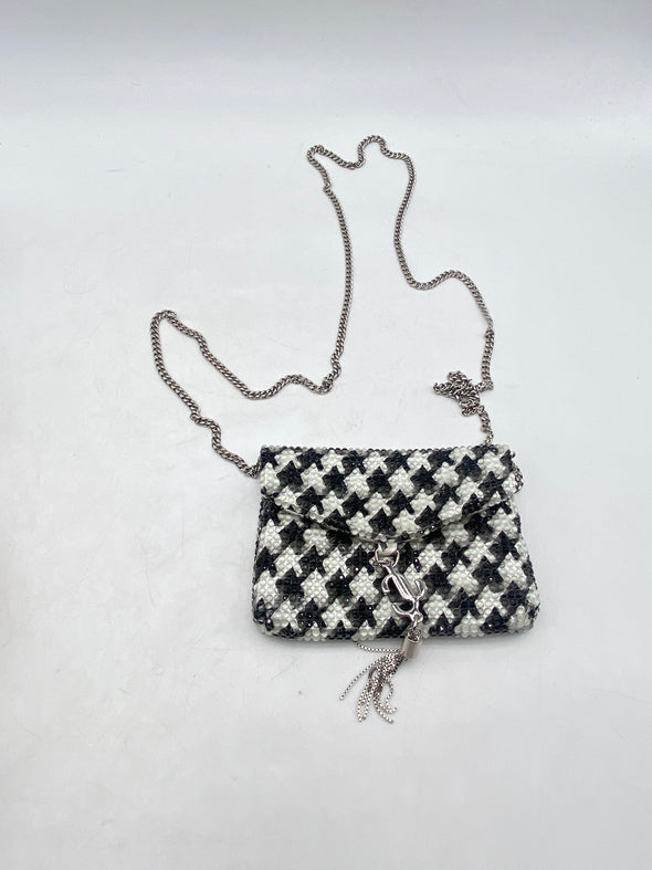Pochette à strass pied de poule