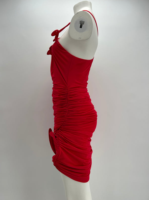 Robe rouge asymétrique "Venus Looped Cami"