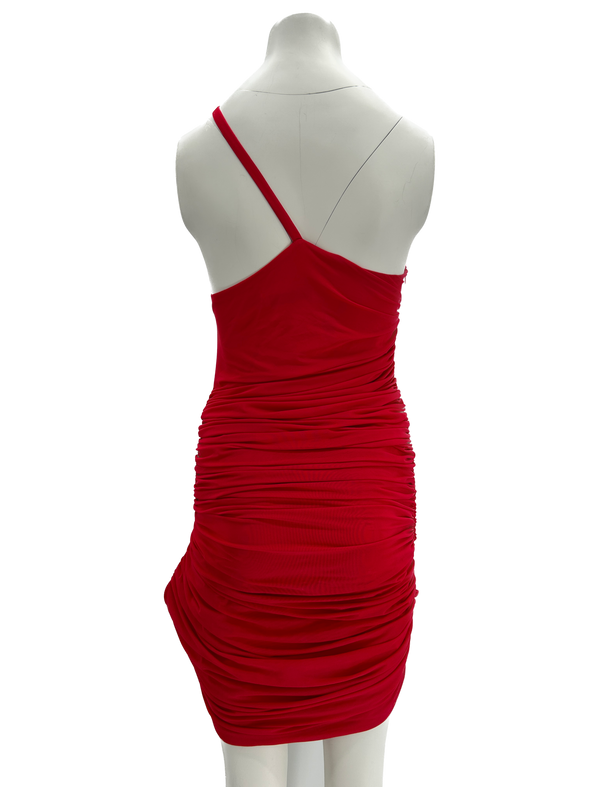 Robe rouge asymétrique "Venus Looped Cami"