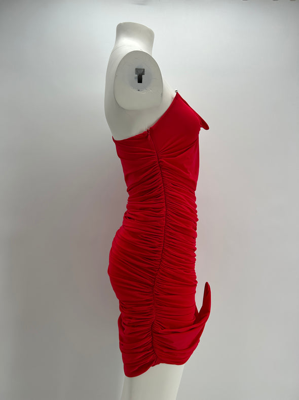 Robe rouge asymétrique "Venus Looped Cami"