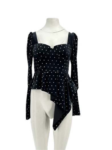 Top en velours et strass