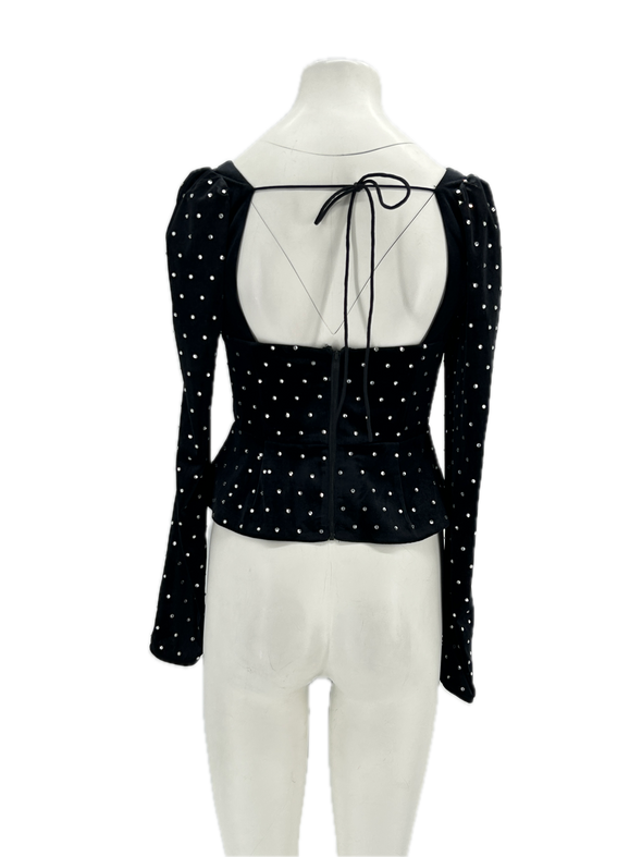 Top en velours et strass