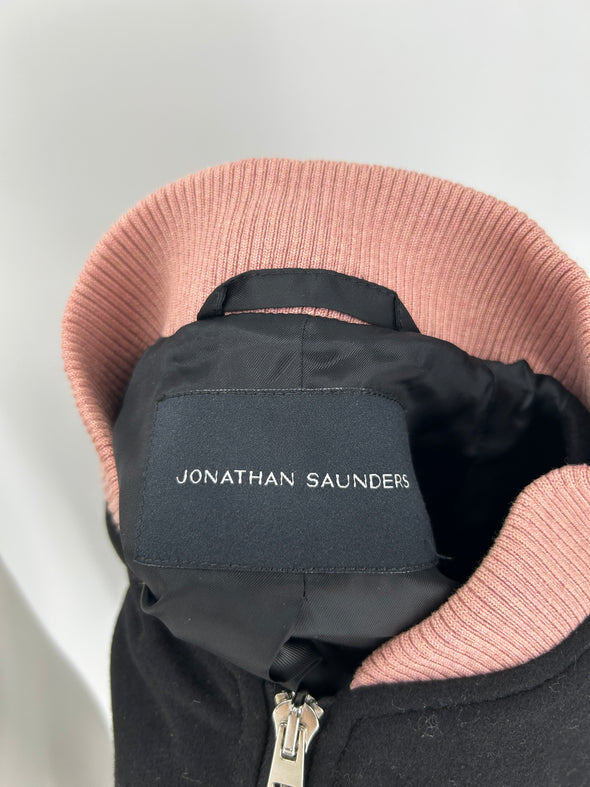 Bomber en laine et cuir