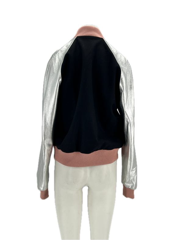 Bomber en laine et cuir