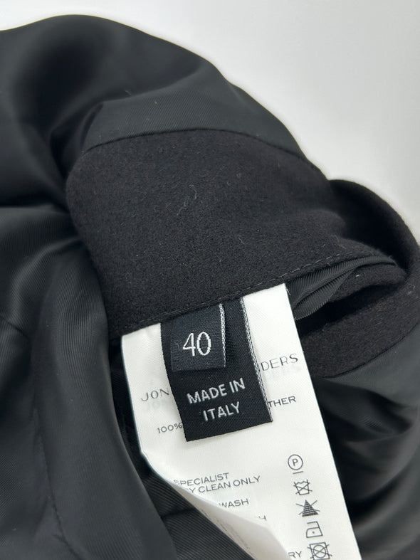 Bomber en laine et cuir