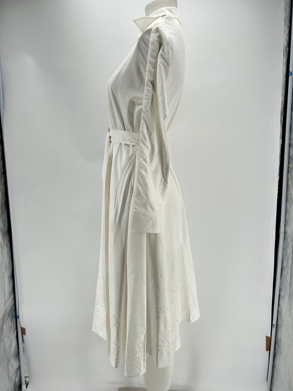 Robe longue blanche en coton