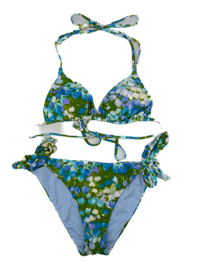 Maillot de bain à motifs bleu et vert